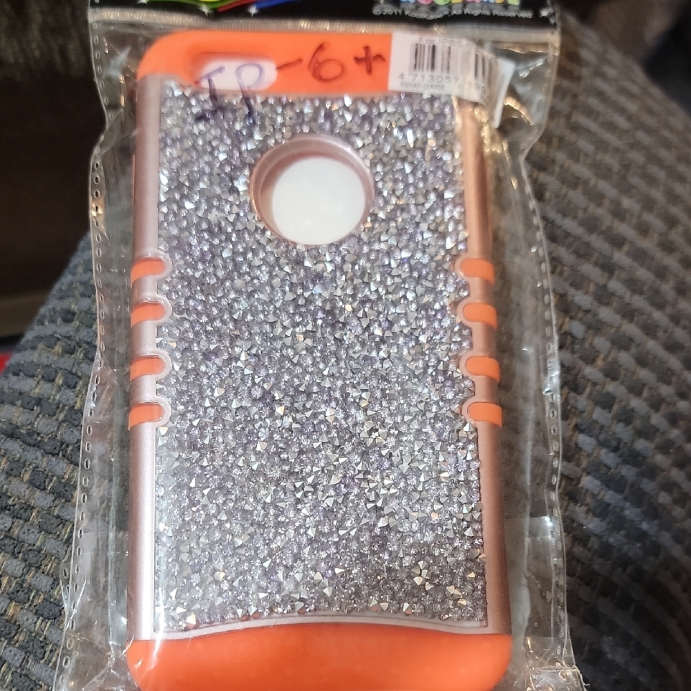 Glitter Silver and Orange Phone Case